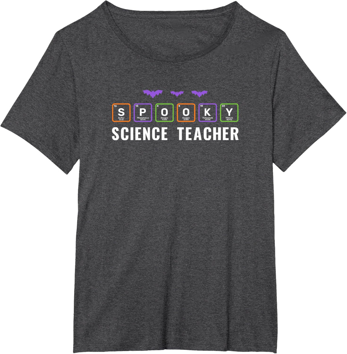 Spooky Science Teacher Periodic Table Halloween Chemistry T-Shirt - Dark Heather Grey