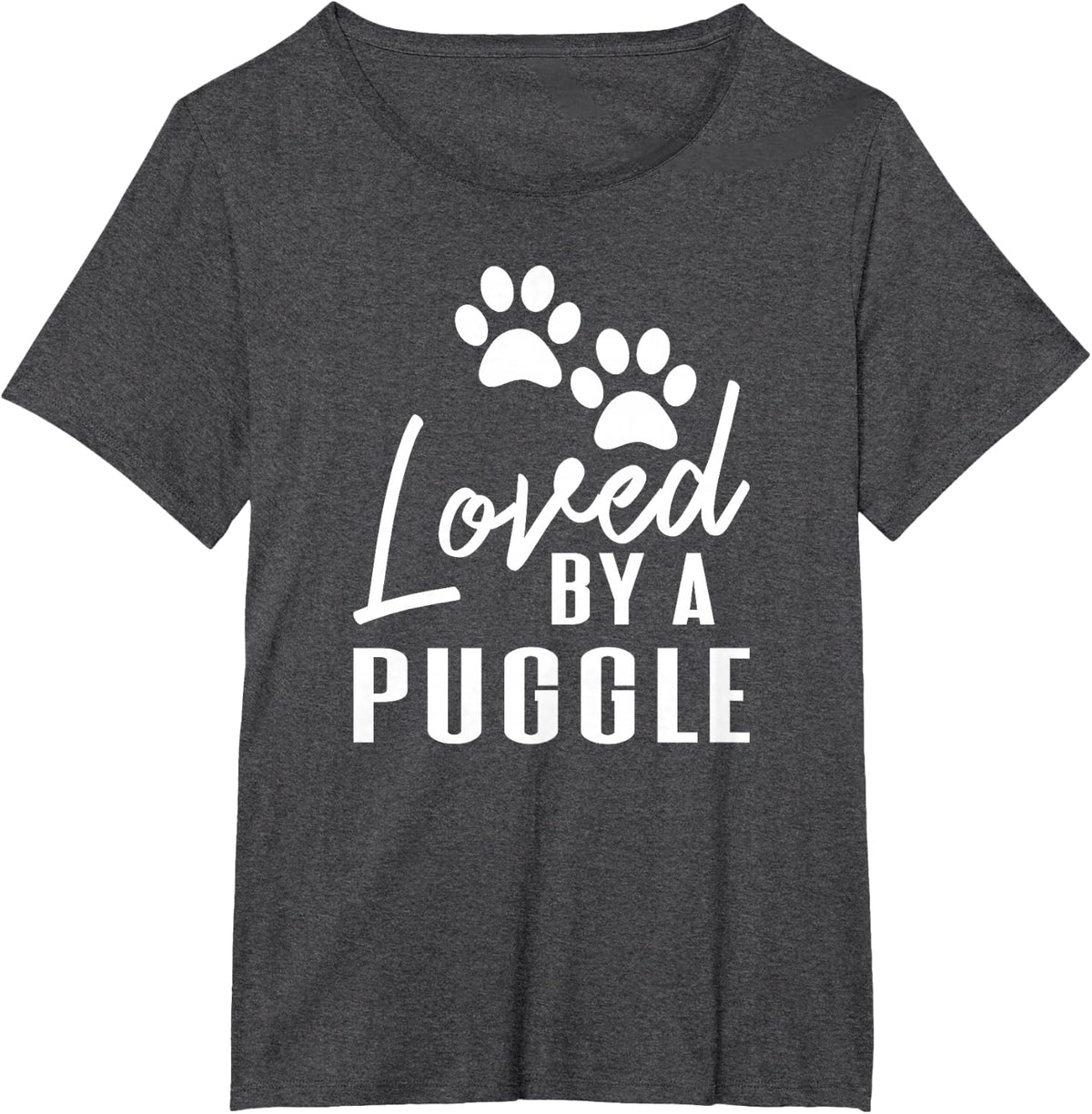 Loved By A Puggle Dog Mom or Dog Dad T-Shirt - Dark Heather Grey