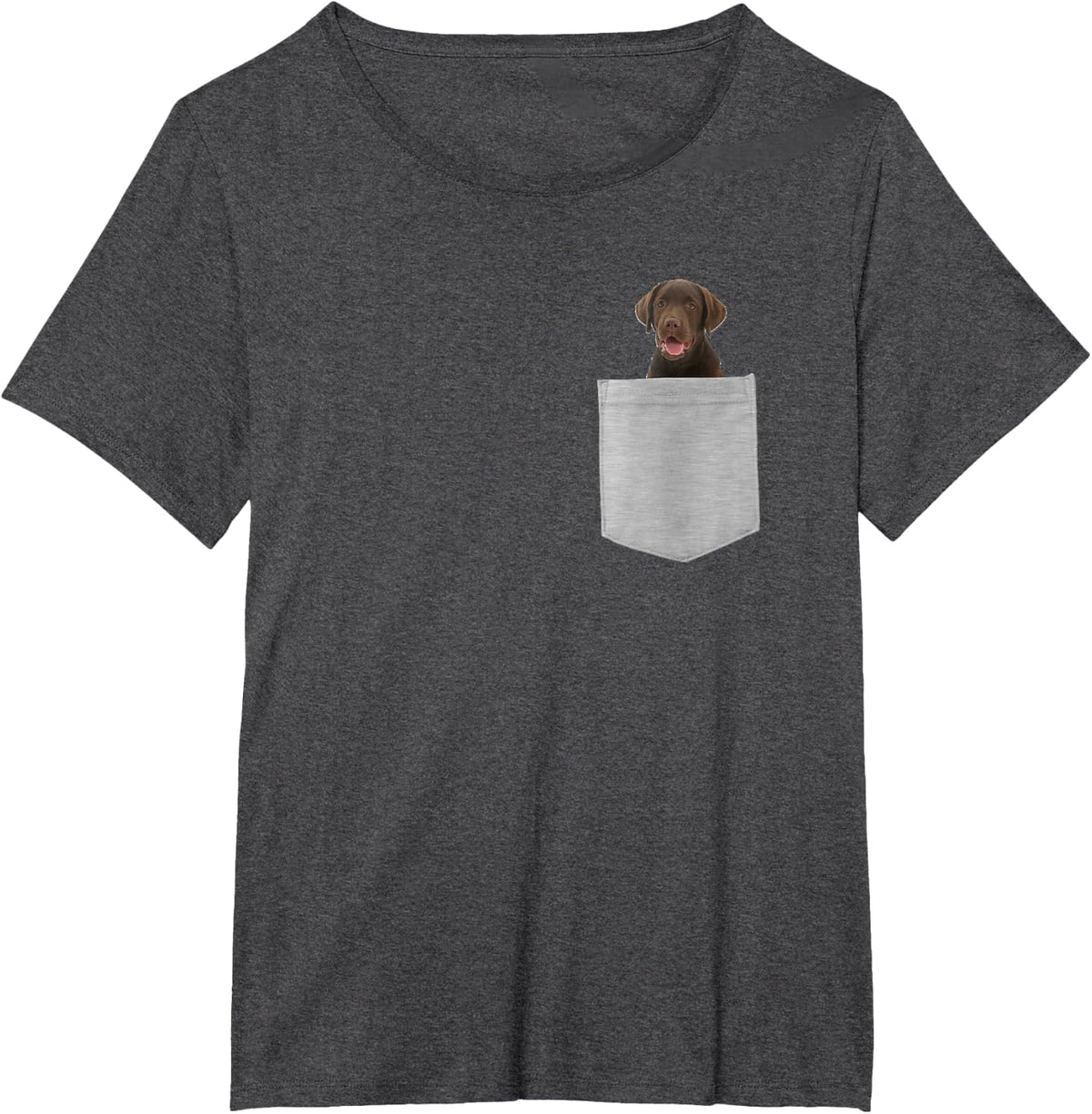 Chocolate Lab Dog In Your Pocket Tees T Shirts For Men Women Kids Labrador Puppy - Dark Heather Grey