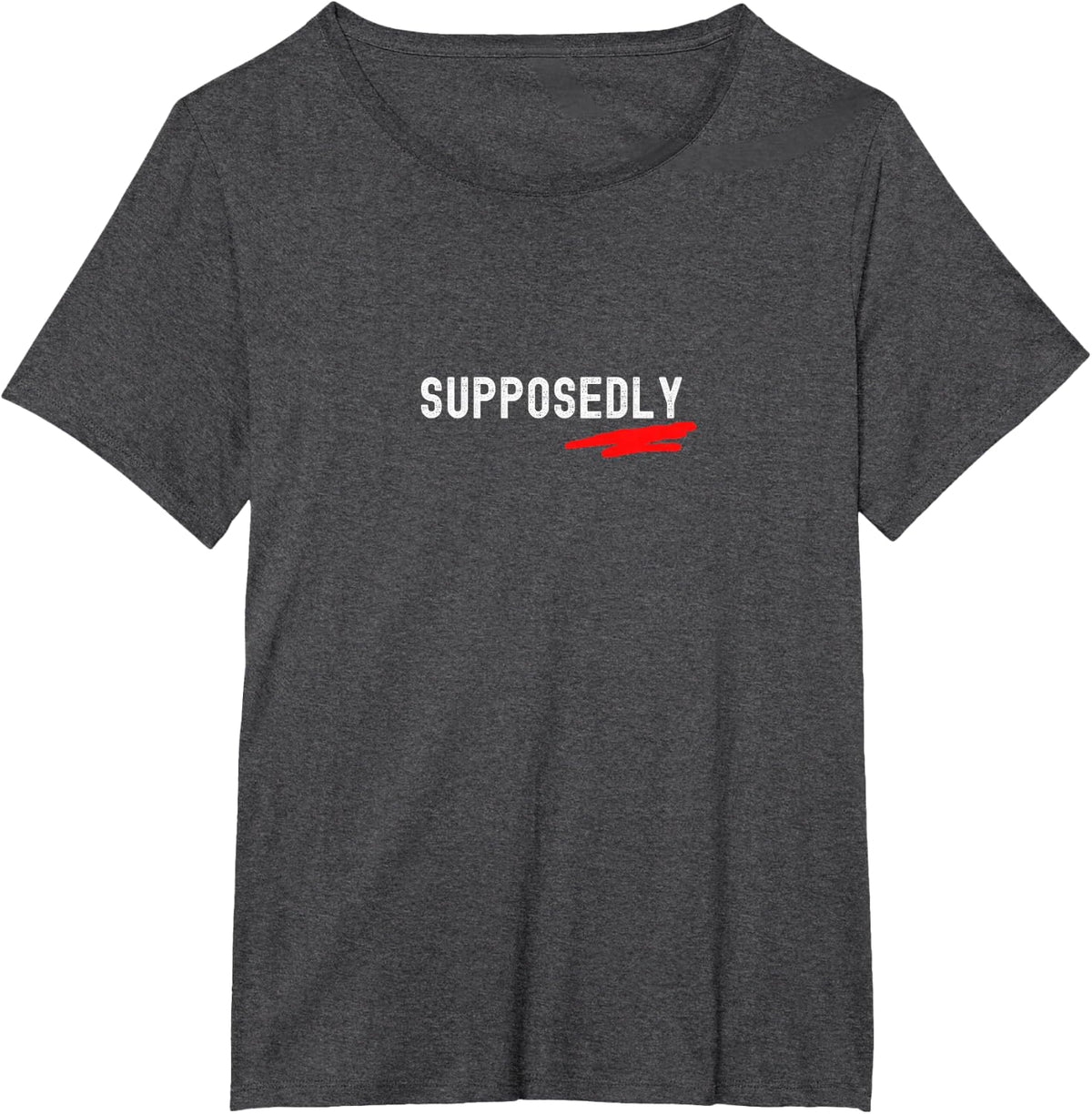Funny Supposedly Supposably Correct Grammar Police T-Shirt - Dark Heather Grey