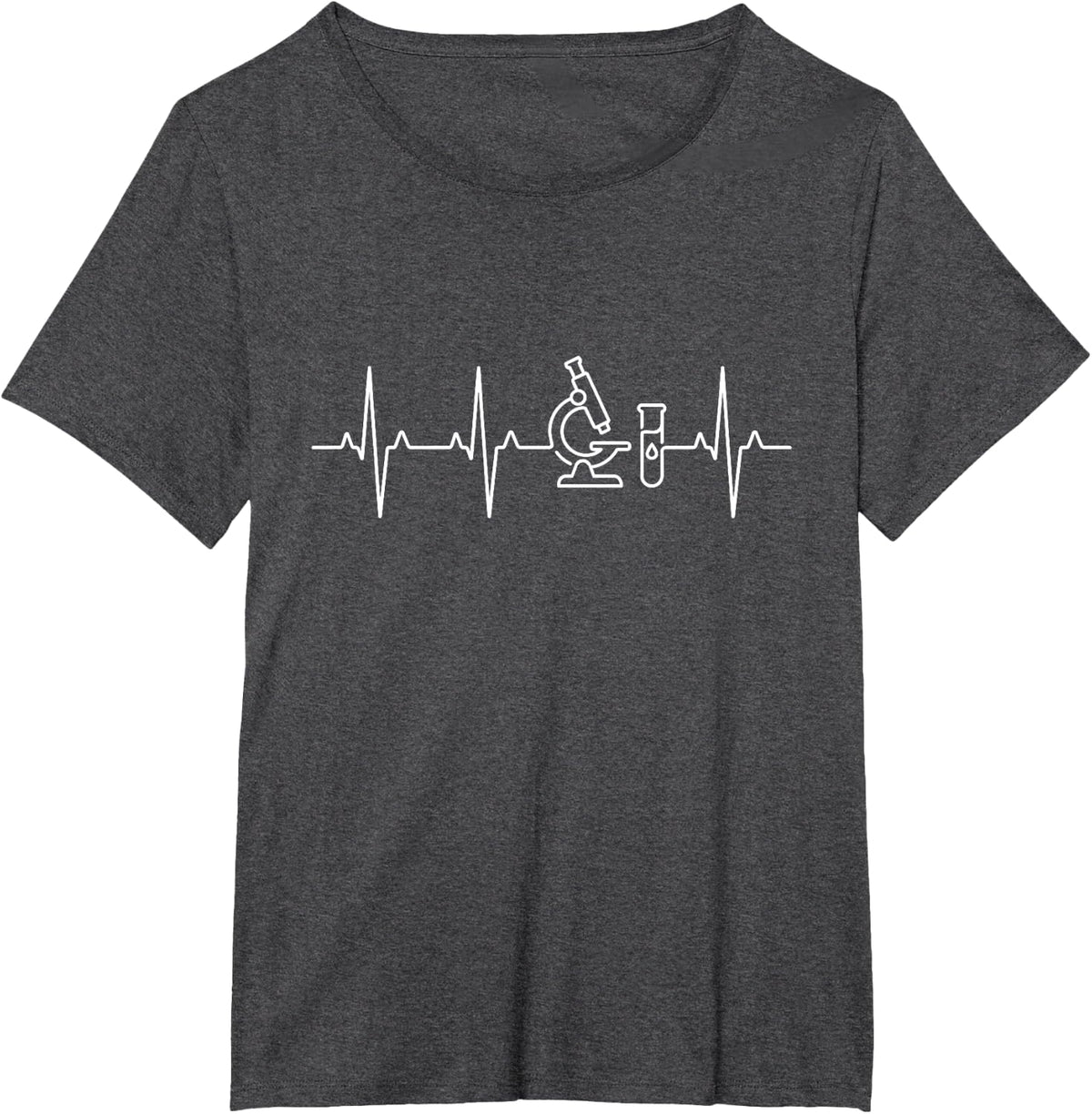 Lab Heartbeat Medical Laboratory Science EKG T-Shirt - Dark Heather Grey