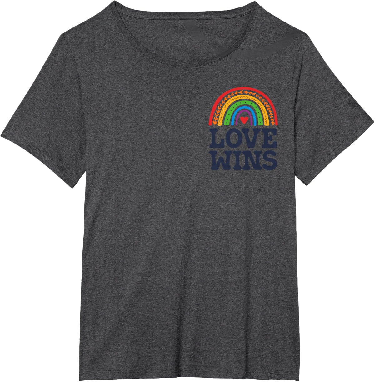 LGBTQ Love Wins Pocket Gay Pride LGBT Ally Rainbow Vintage T-Shirt - Dark Heather Grey