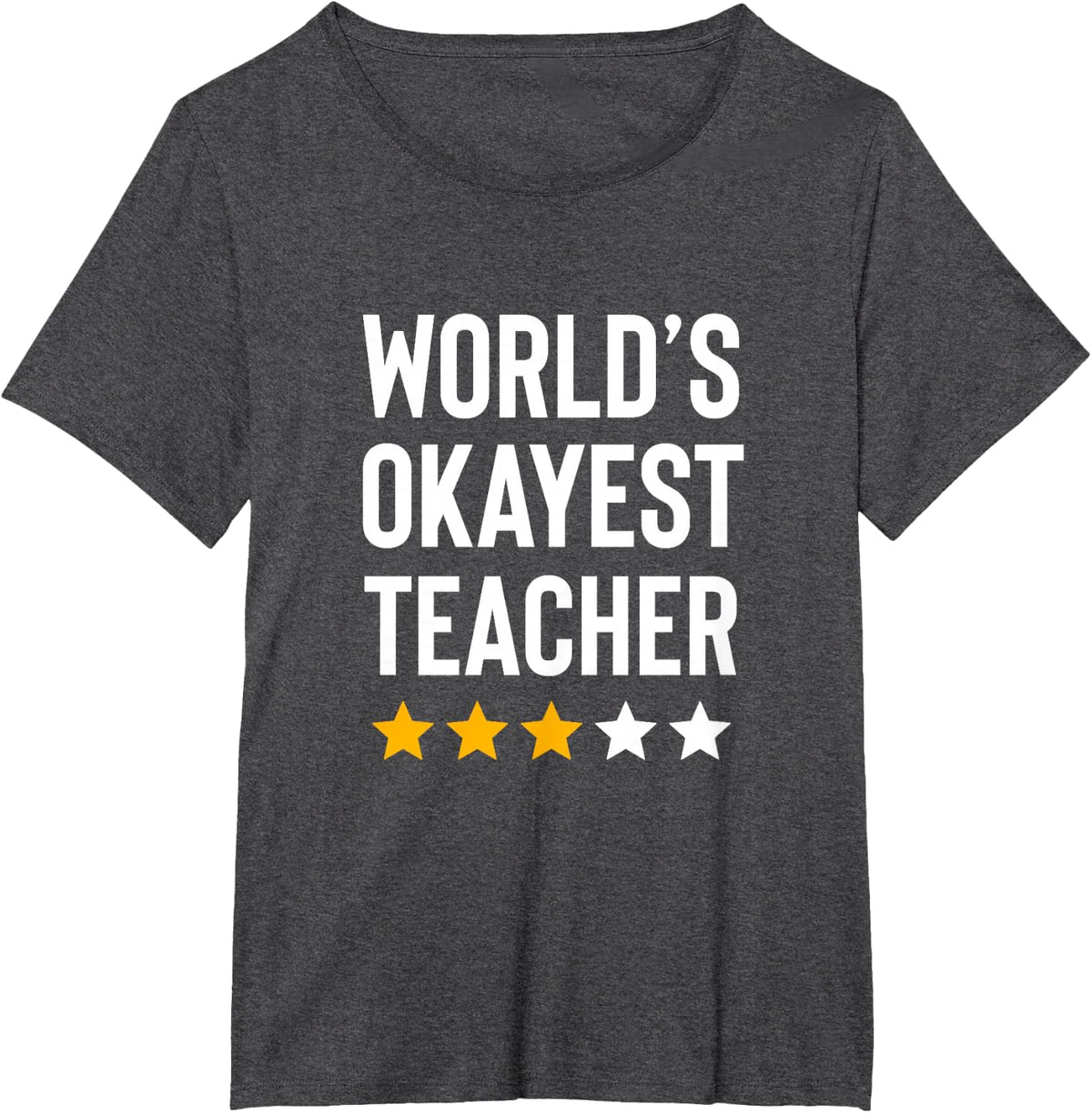 Worlds Okayest Teacher Appreciation Week Funny Teacher T-Shirt - Dark Heather Grey