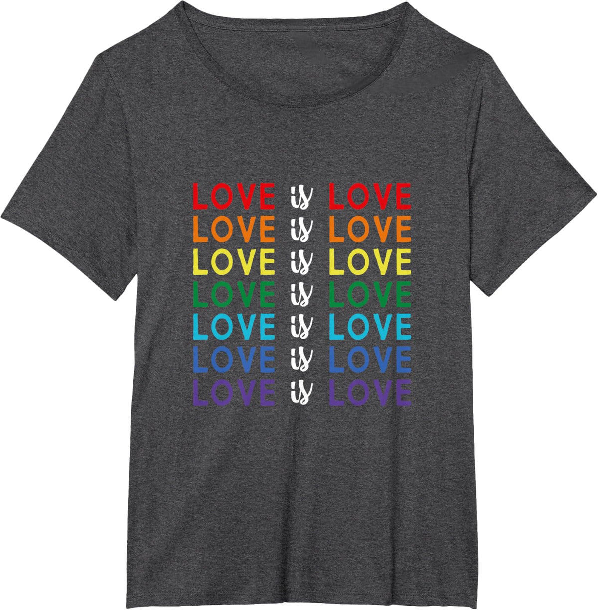 Pride March Rainbow LGBT Equality Love is Love T-Shirt - Dark Heather Grey