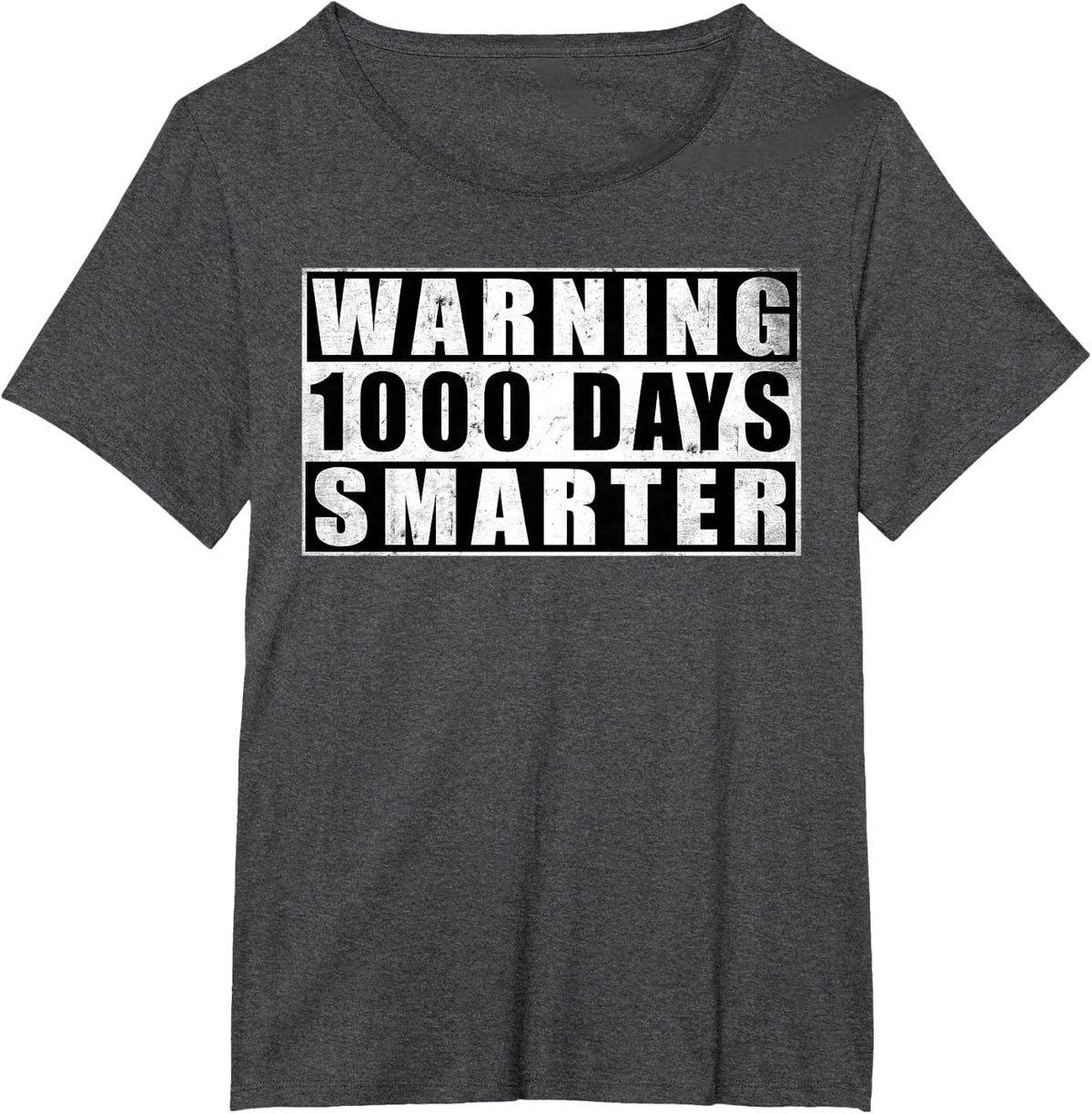 Warning 1000 Days Smarter 1000 Days Of School 5th Grade T-Shirt Tee For Kids Teachers - Dark Heather Grey