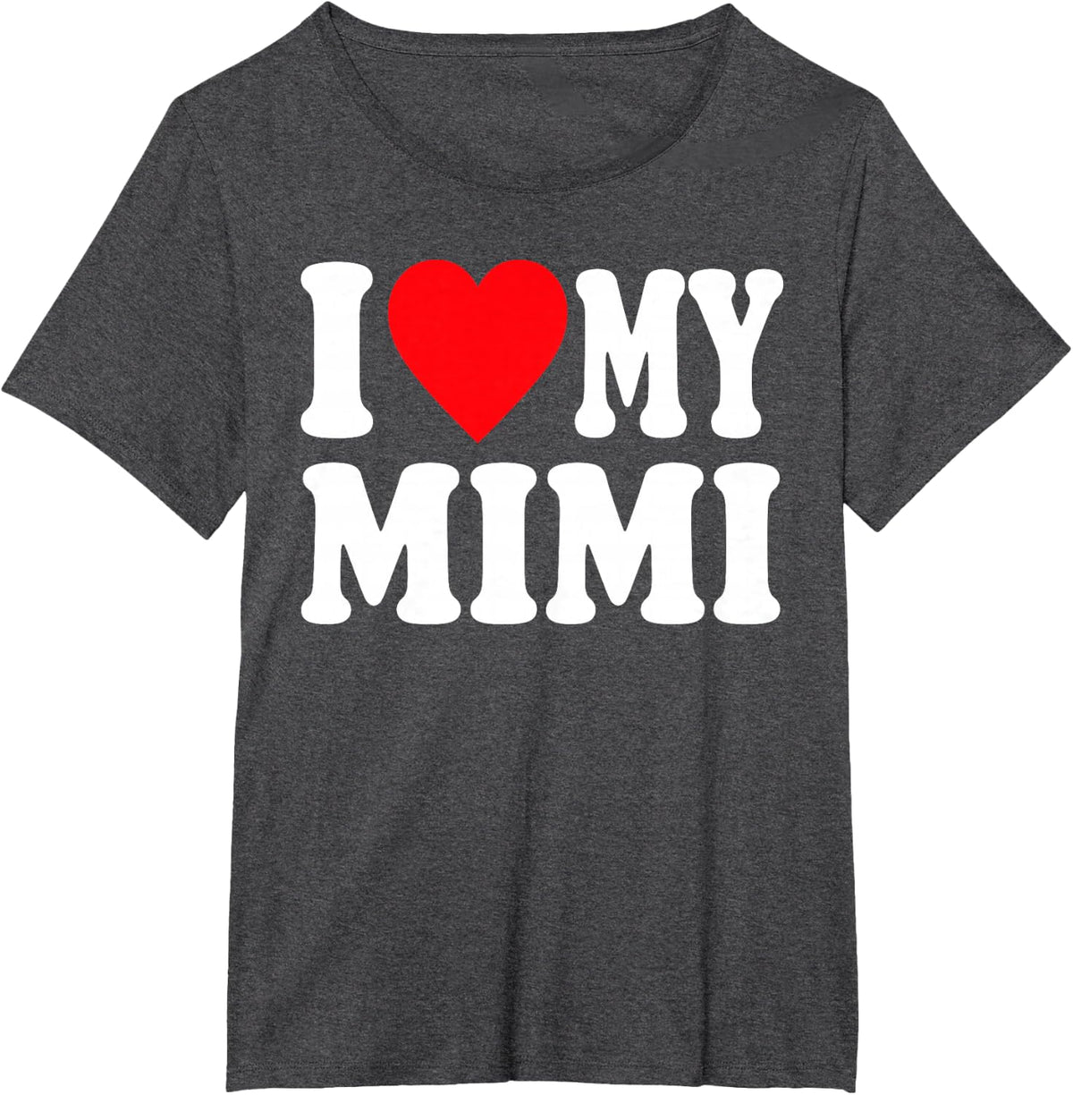 I Love My Mimi Art for Kids Boys Girl Grandson Granddaughter T-Shirt - Dark Heather Grey