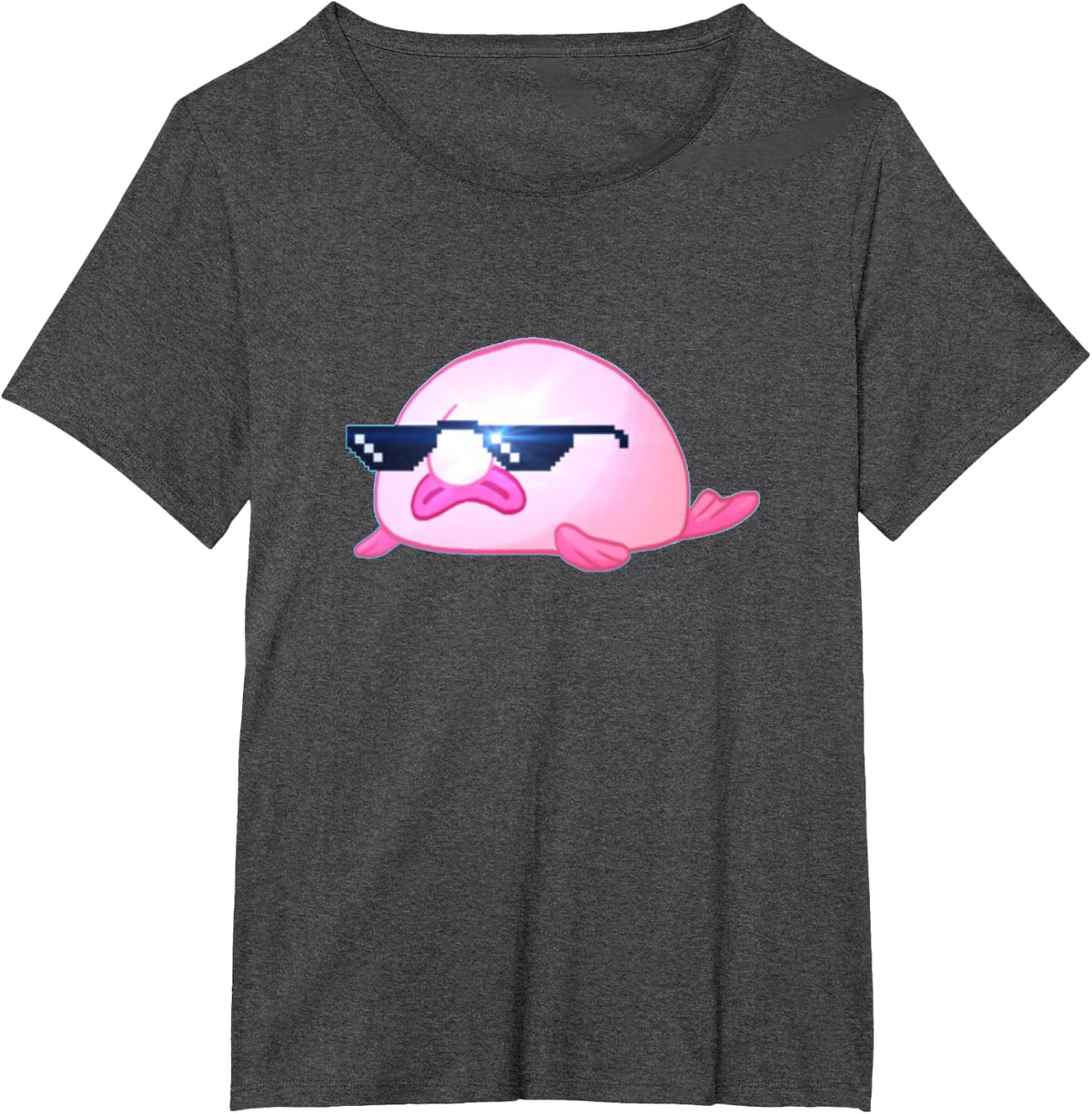 Cool Blobfish T Shirt With Sunglasses T-Shirt - Dark Heather Grey