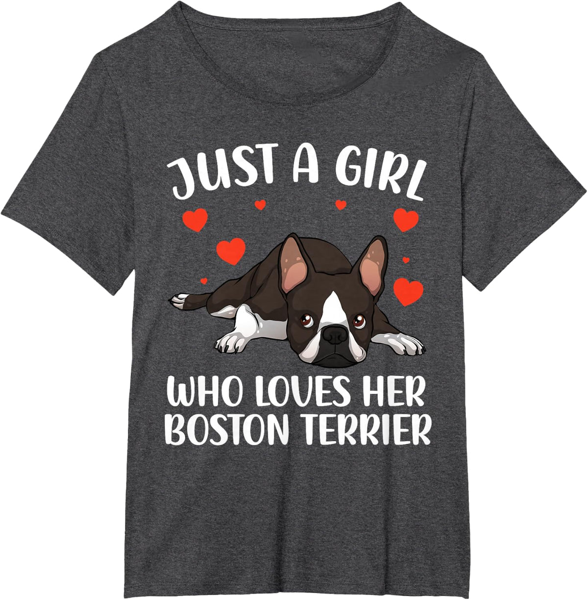 Cool Boston Terrier Art For Women Mom Girls Puppy Dog Lovers T-Shirt - Dark Heather Grey