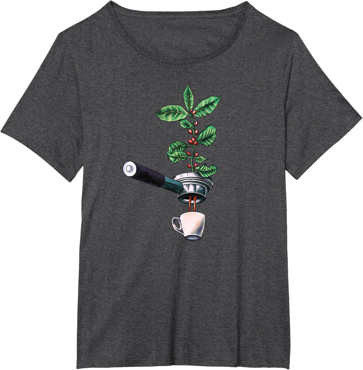 Coffee Plant Tshirt Espresso Barista T-Shirt - Dark Heather Grey