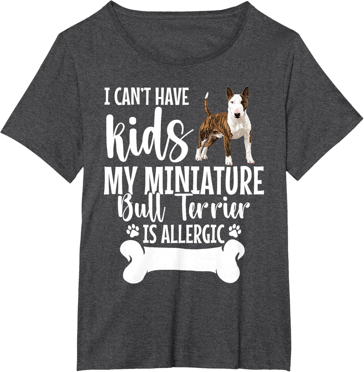 Dog Owner Dog Lover Winks Puppy Miniature Bull Terrier T-Shirt - Dark Heather Grey