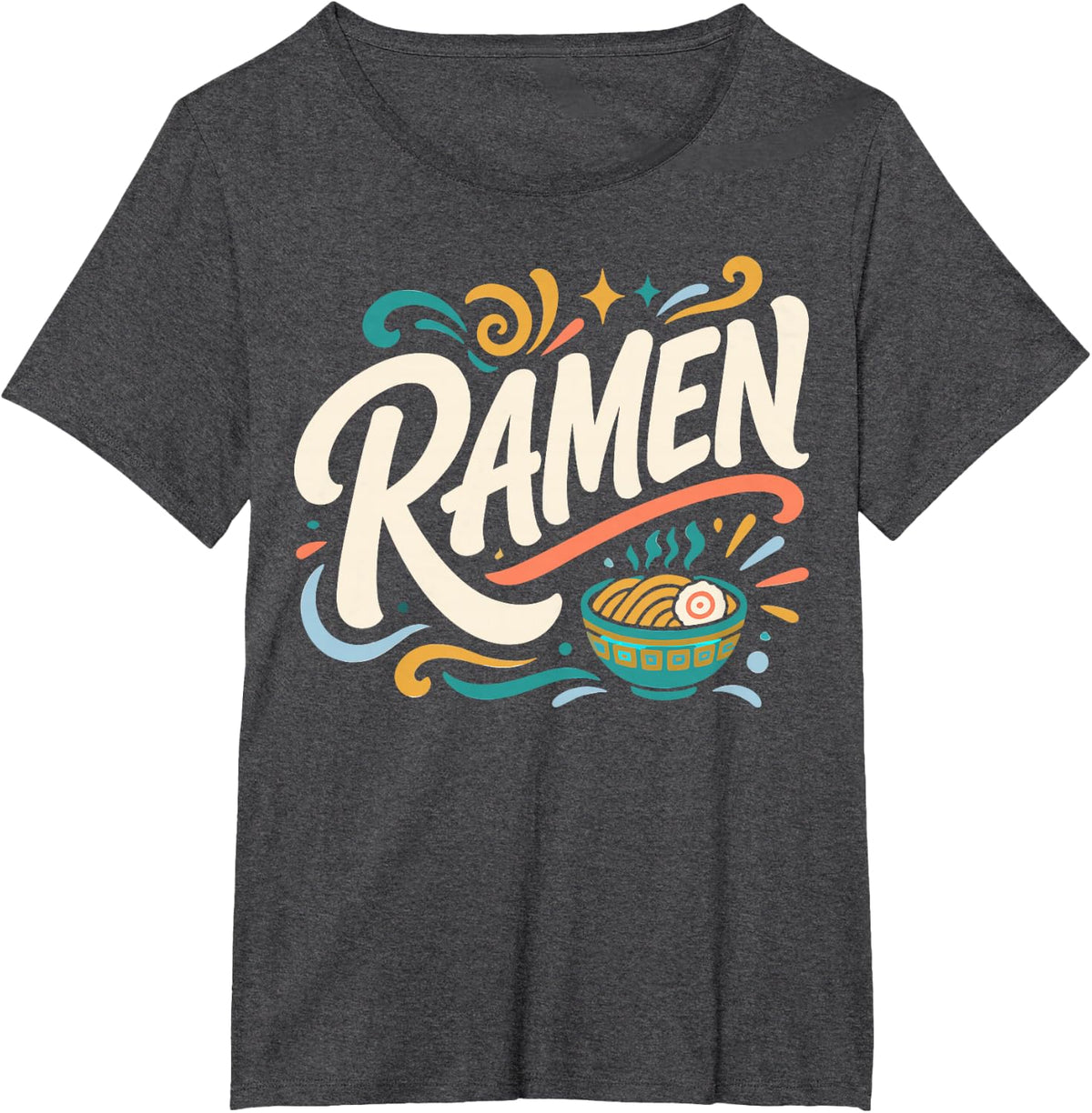 Ramen Lover Graphic Japanese Noodles T-Shirt - Dark Heather Grey