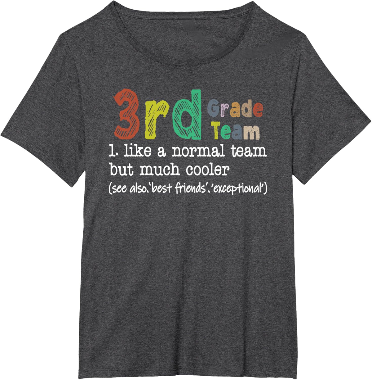 3rd Grade Team Teacher Tees Like A Normal Team But Much Cooler T-Shirt For Educators - Dark Heather Grey