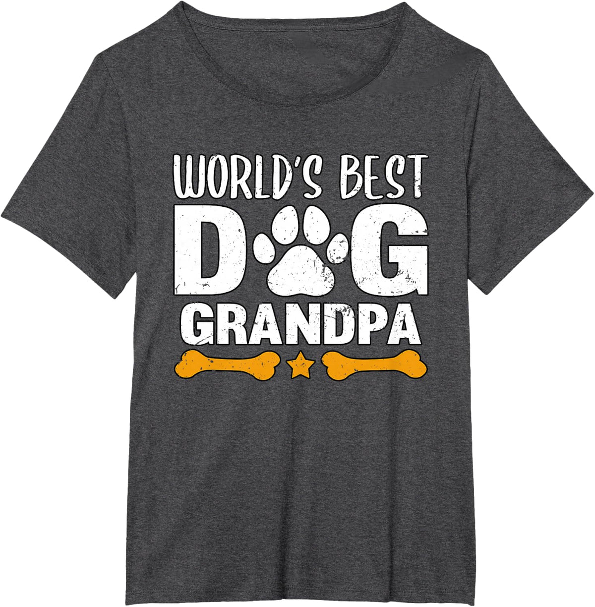World's Best Dog Grandpa Puppy Grandfather Paw Fur Parent T-Shirt - Dark Heather Grey