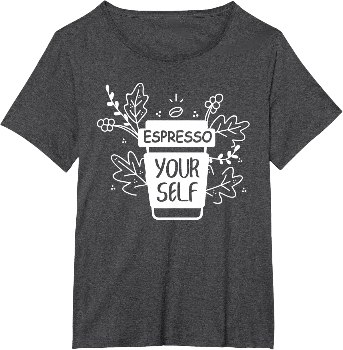Espresso Yourself Funny Coffee Caffeine Lover Barista Gift T-Shirt - Dark Heather Grey