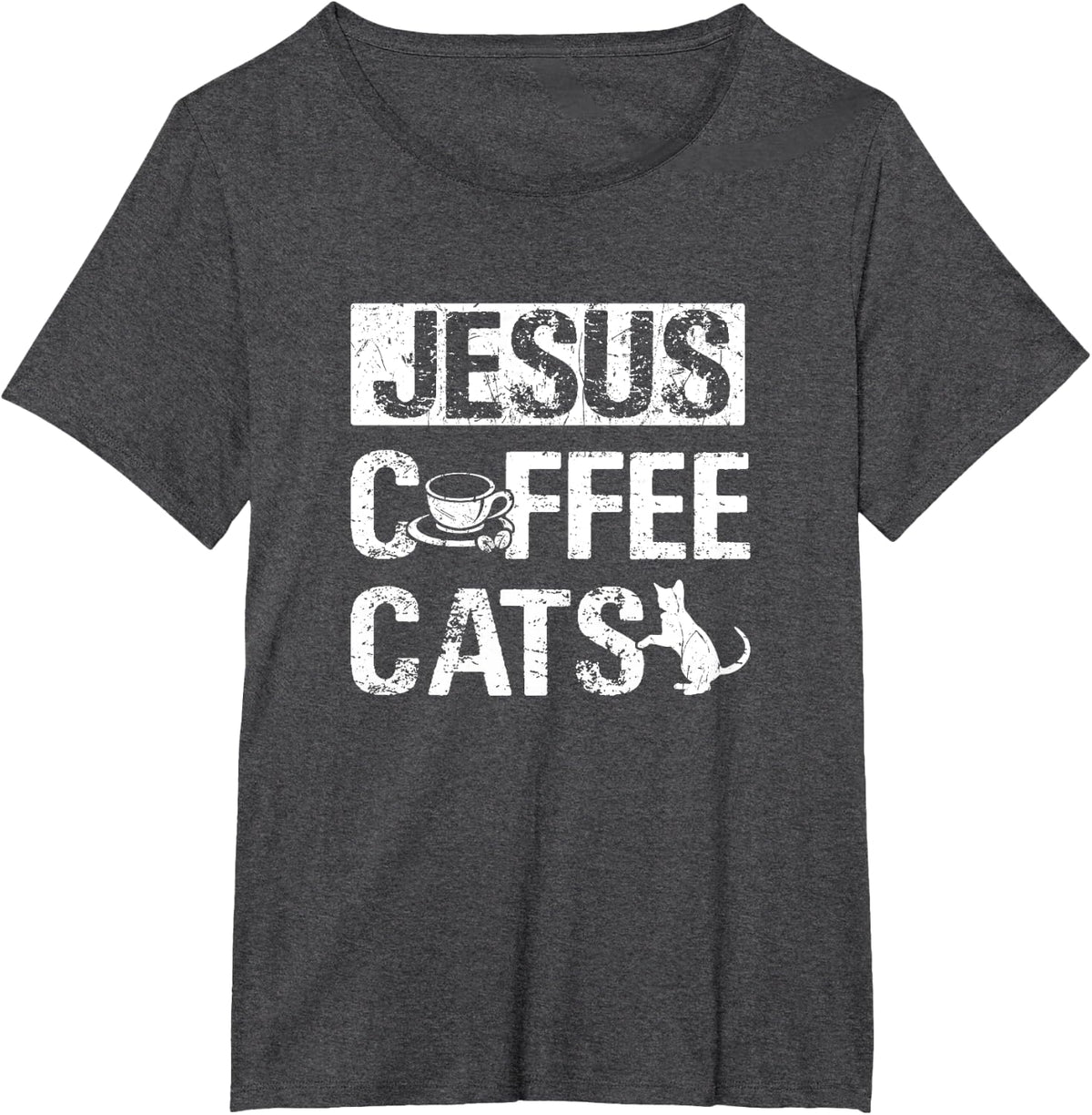 Jesus Coffee Cats lover coffee drinker Barista Espresso T-Shirt - Dark Heather Grey