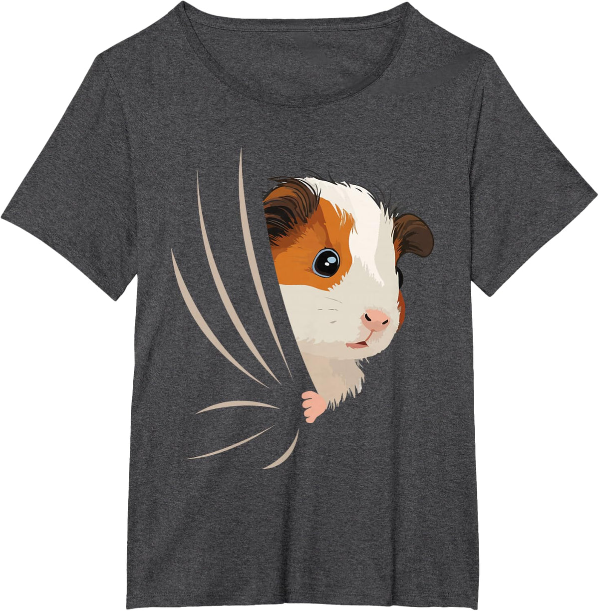 Sneaking Guinea Pig - Animal Rodent Lover Pet Owner T-Shirt - Dark Heather Grey