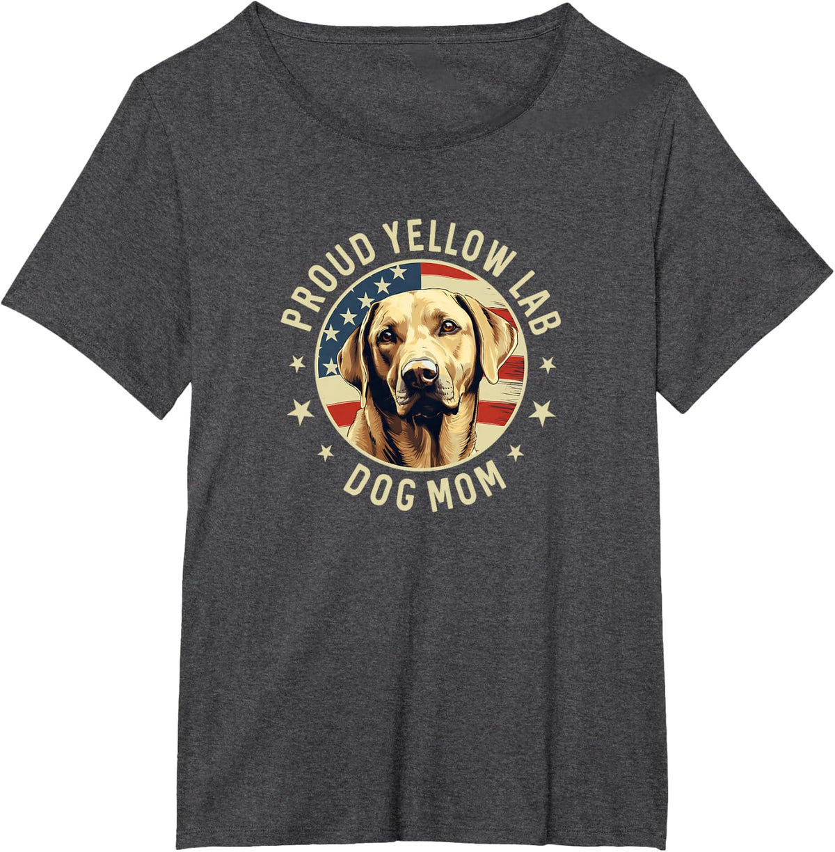 Yellow Lab Shirt Proud Labrador Retriever Dog Mom Tee T-Shirt Gift for Women Men - Dark Heather Grey