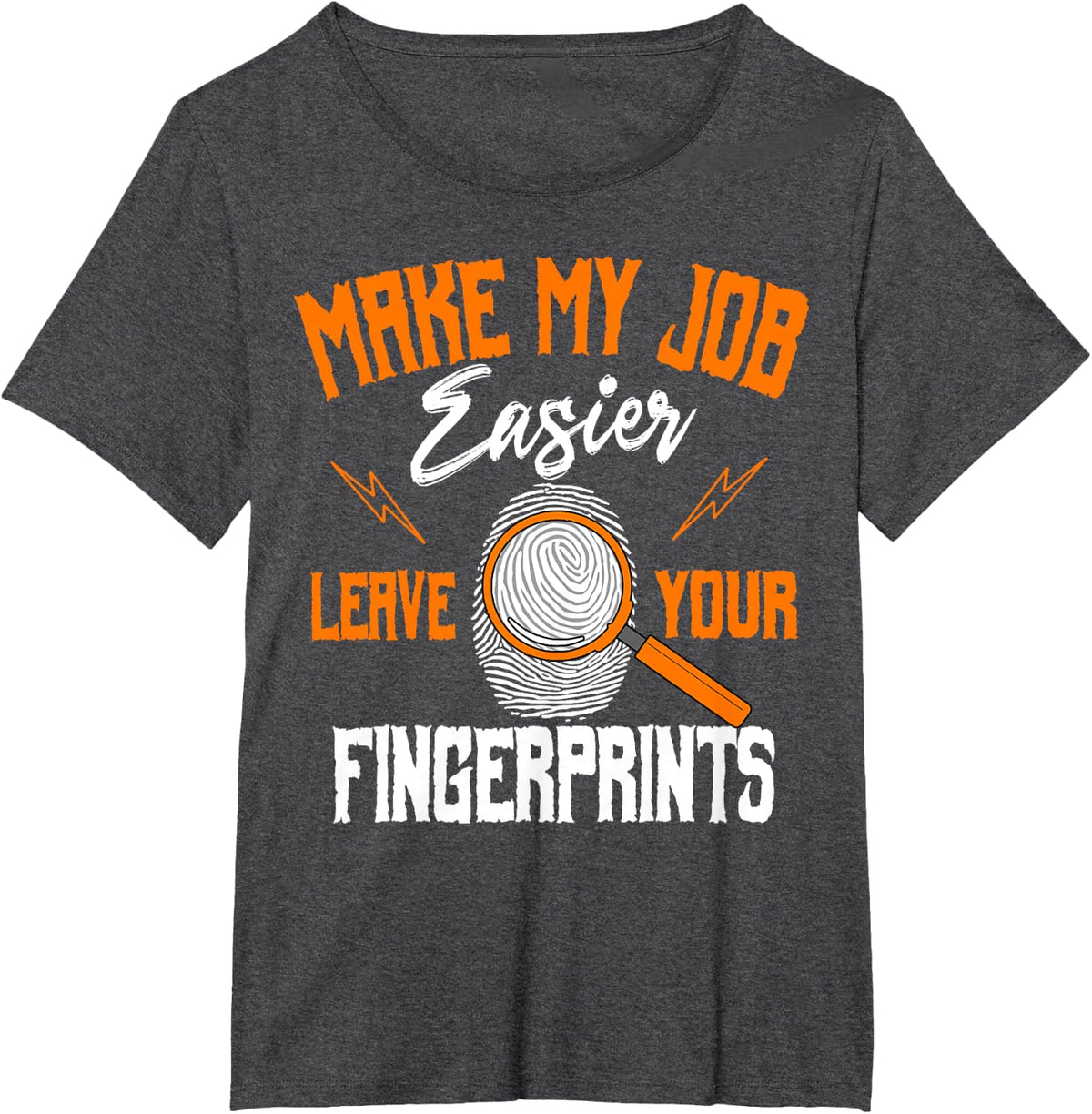Forensic Science Tech Autopsy Investigator Job Fingerprints T-Shirt - Dark Heather Grey