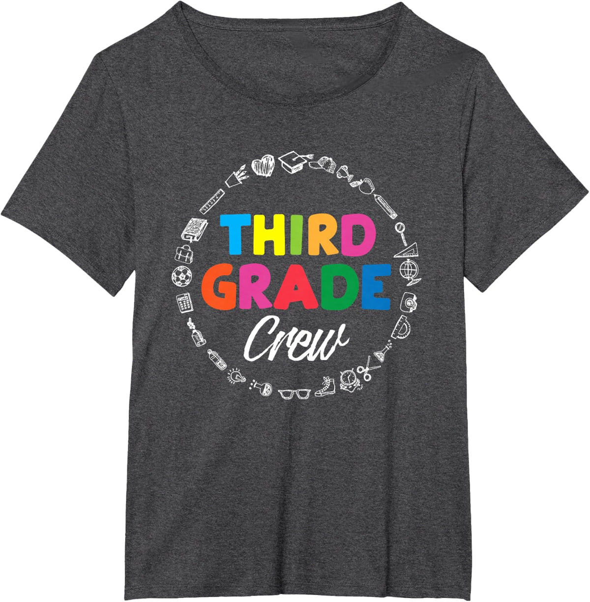 Third Grade Crew First Day Of School Gift 3rd Grade Teacher T-Shirt - Dark Heather Grey