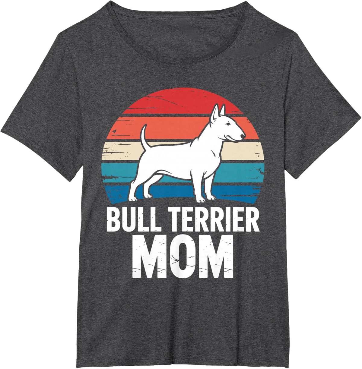 Bull Terrier Art for Women Girls Mom Bull Terrier Dog Lover T-Shirt - Dark Heather Grey