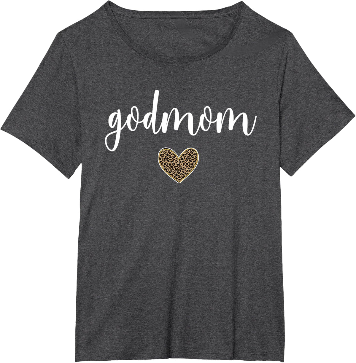 Godmom Heart Best Godmom Godmother Appreciation T-Shirt Tee For Women - Dark Heather Grey