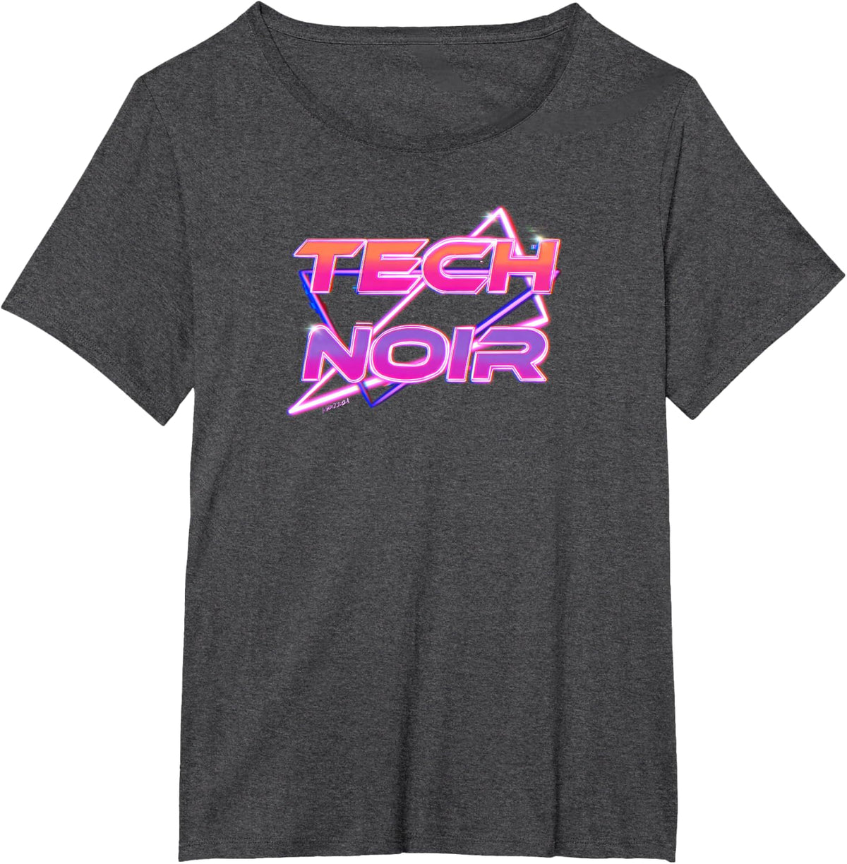 Cyberpunk Tech Noir Vaporwave T-Shirt - Dark Heather Grey