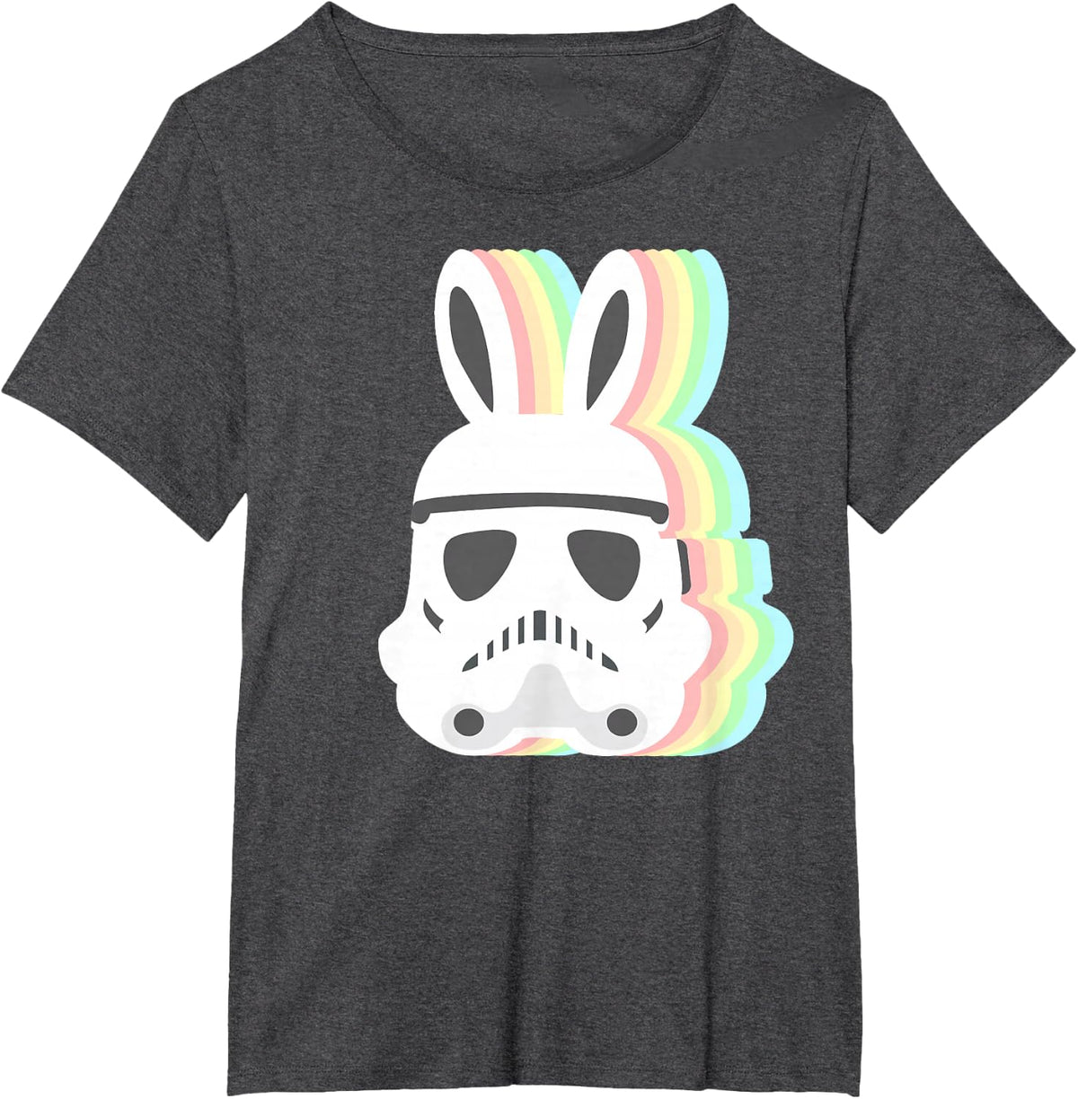 Star Wars Easter Stormtrooper Pastel Bunny Ears Disney+ T-Shirt - Dark Heather Grey