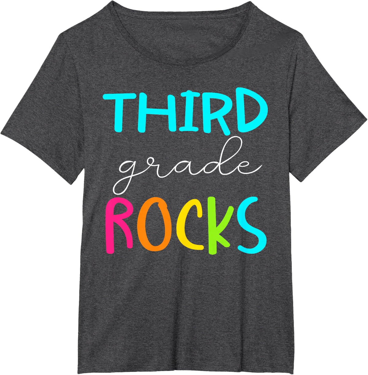 Third Grade Rocks Shirt Team 3rd Grade Teacher T-Shirt - Dark Heather Grey