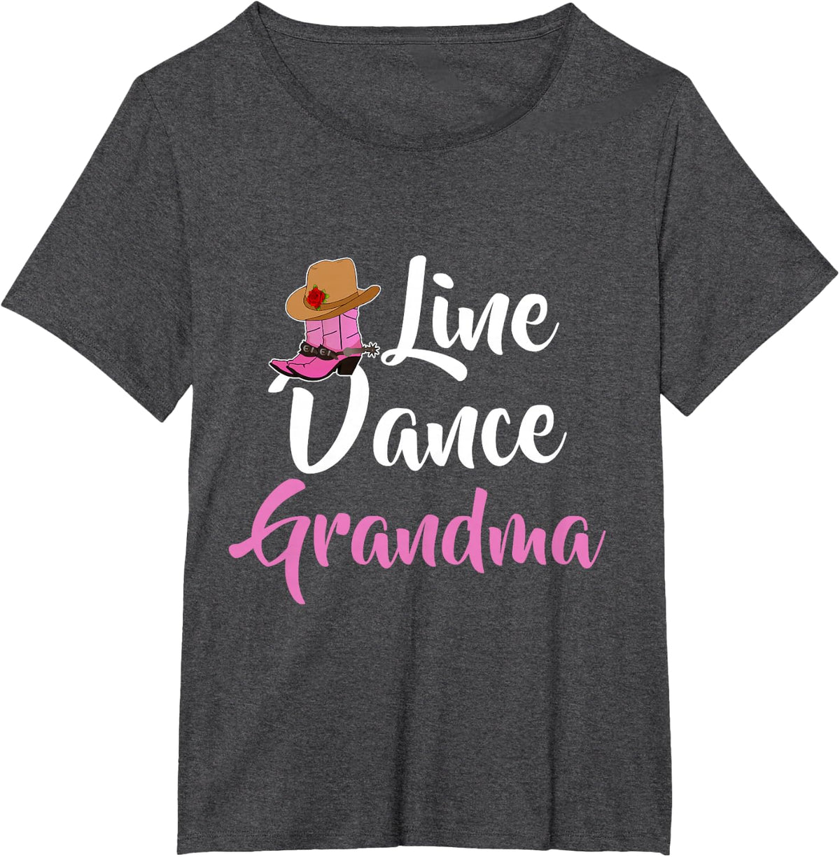 Line Dance Grandma Country Music Western Dancer Cowgirl T-Shirt - Dark Heather Grey