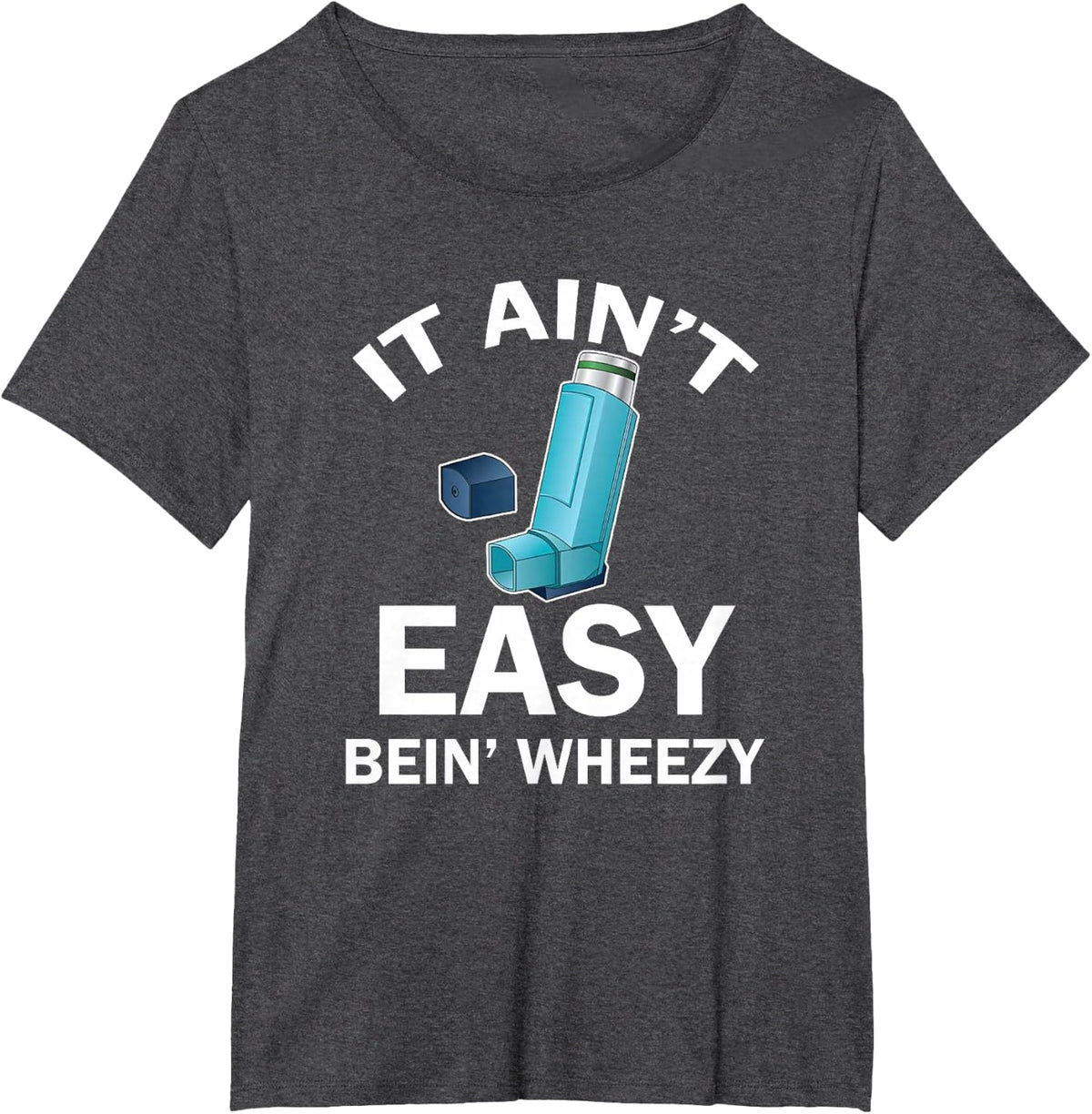 Funny Inhaler Asthma Nurse T-Shirt - Dark Heather Grey