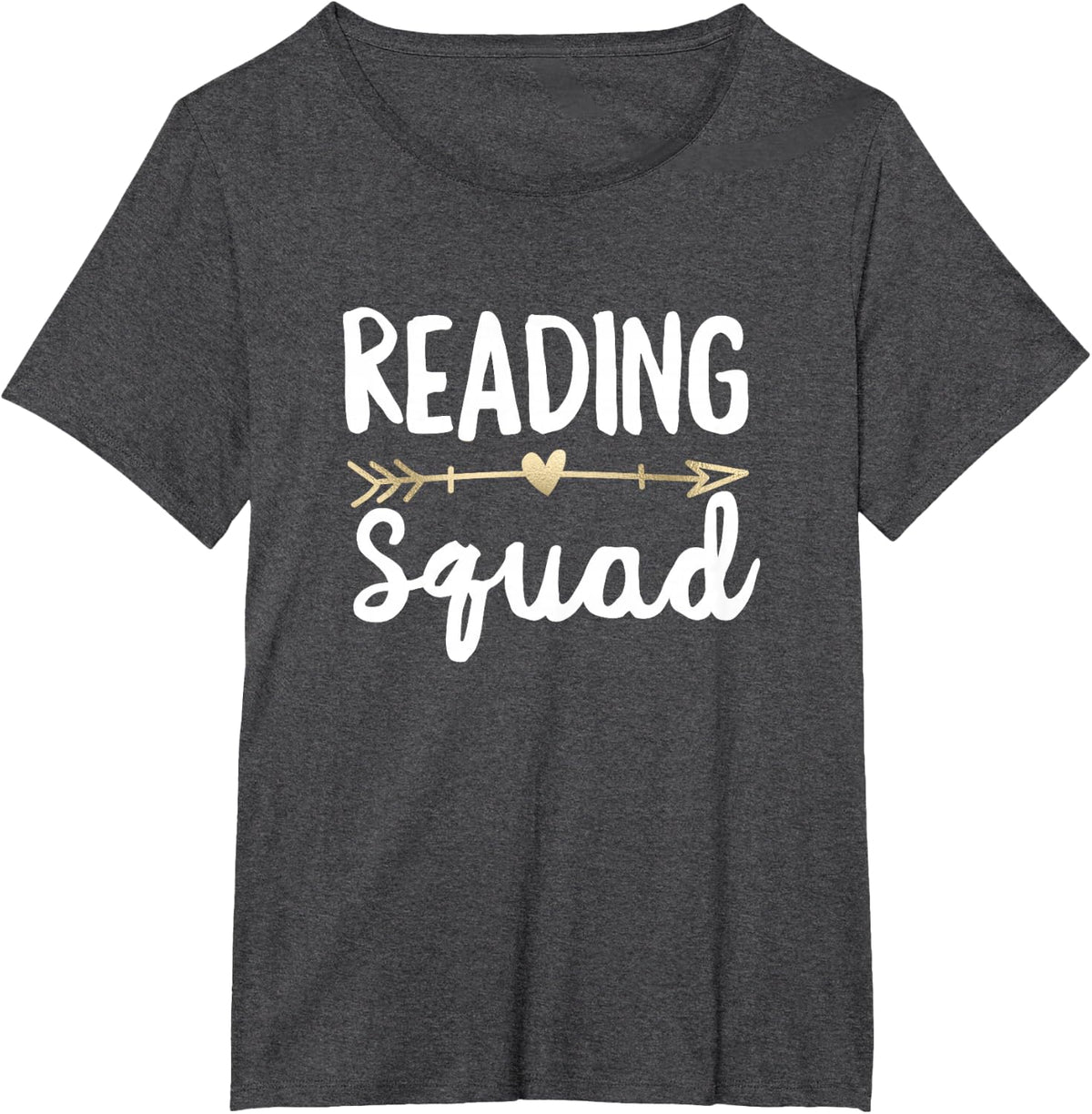 Reading Squad Doodle Teacher Gift Arrow Team Reader T-Shirt - Dark Heather Grey