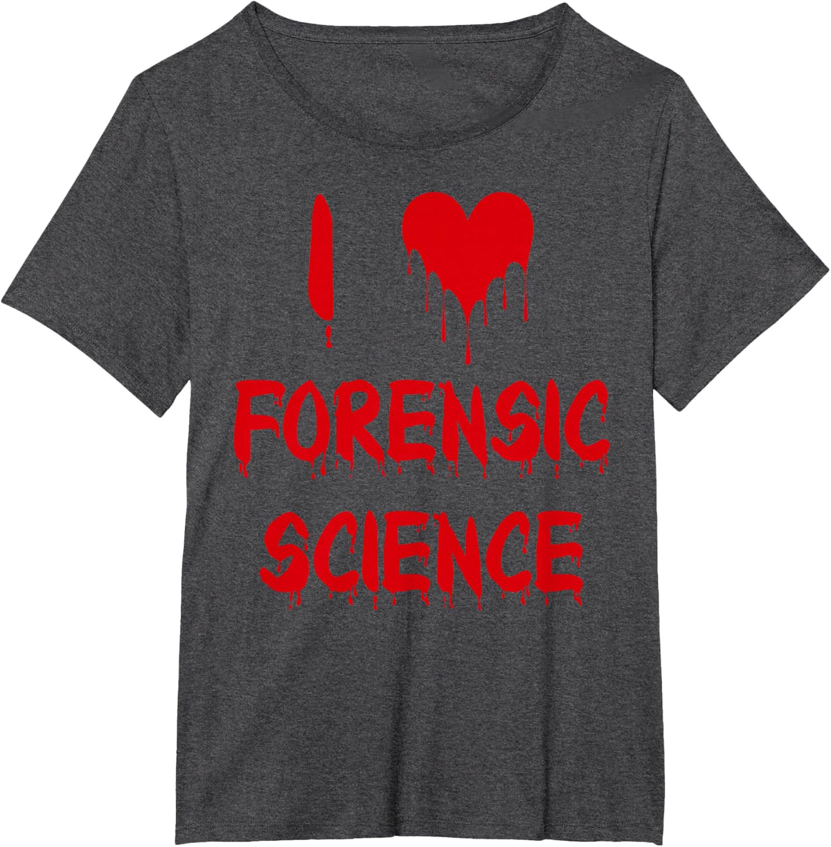 I Love Forensic Science T-Shirt Gift For Forensic Students Teachers Tees - Dark Heather Grey