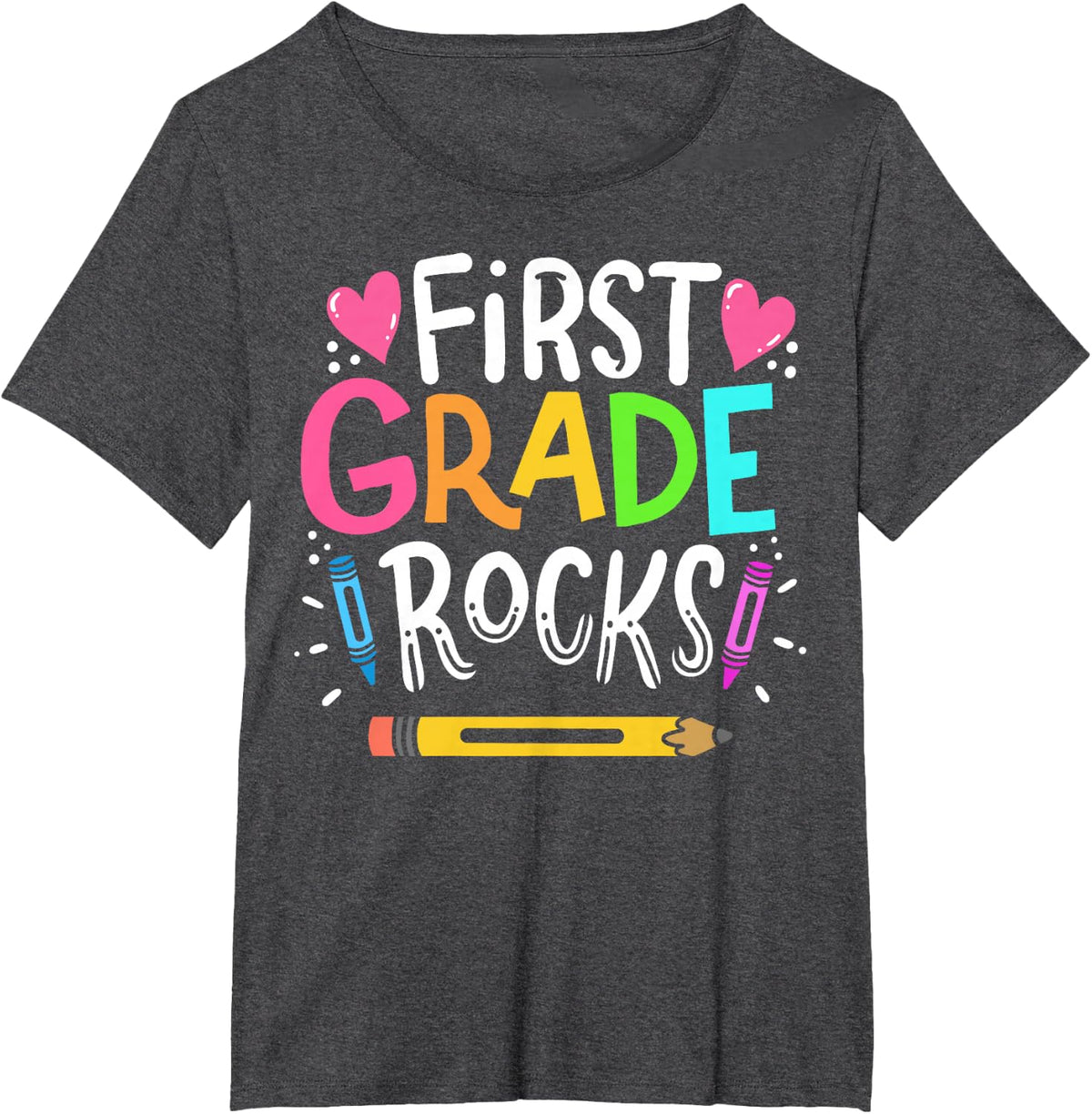 1st Grade Teacher T-Shirt - Dark Heather Grey