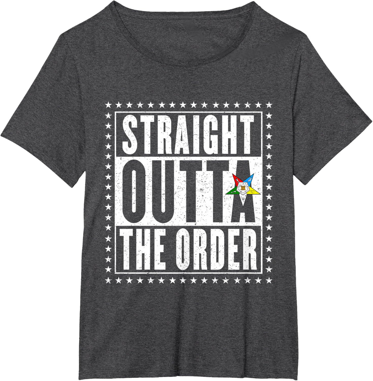 OES Straight The Order Eastern Star Thanksgiving Christmas T-Shirt - Dark Heather Grey