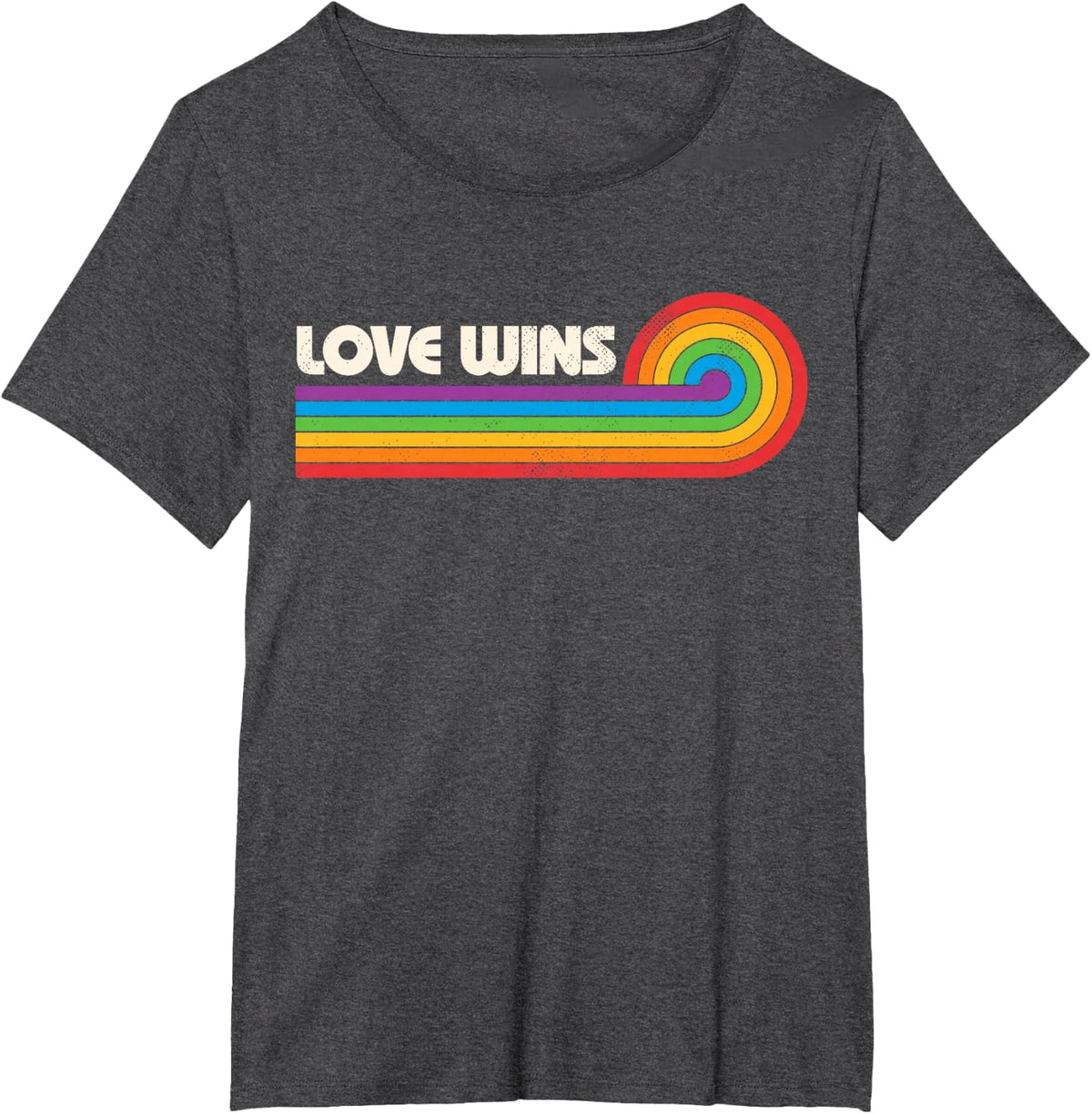 LGBTQ Love Wins Gay Pride LGBT Ally Rainbow Flag Vintage T-Shirt - Dark Heather Grey