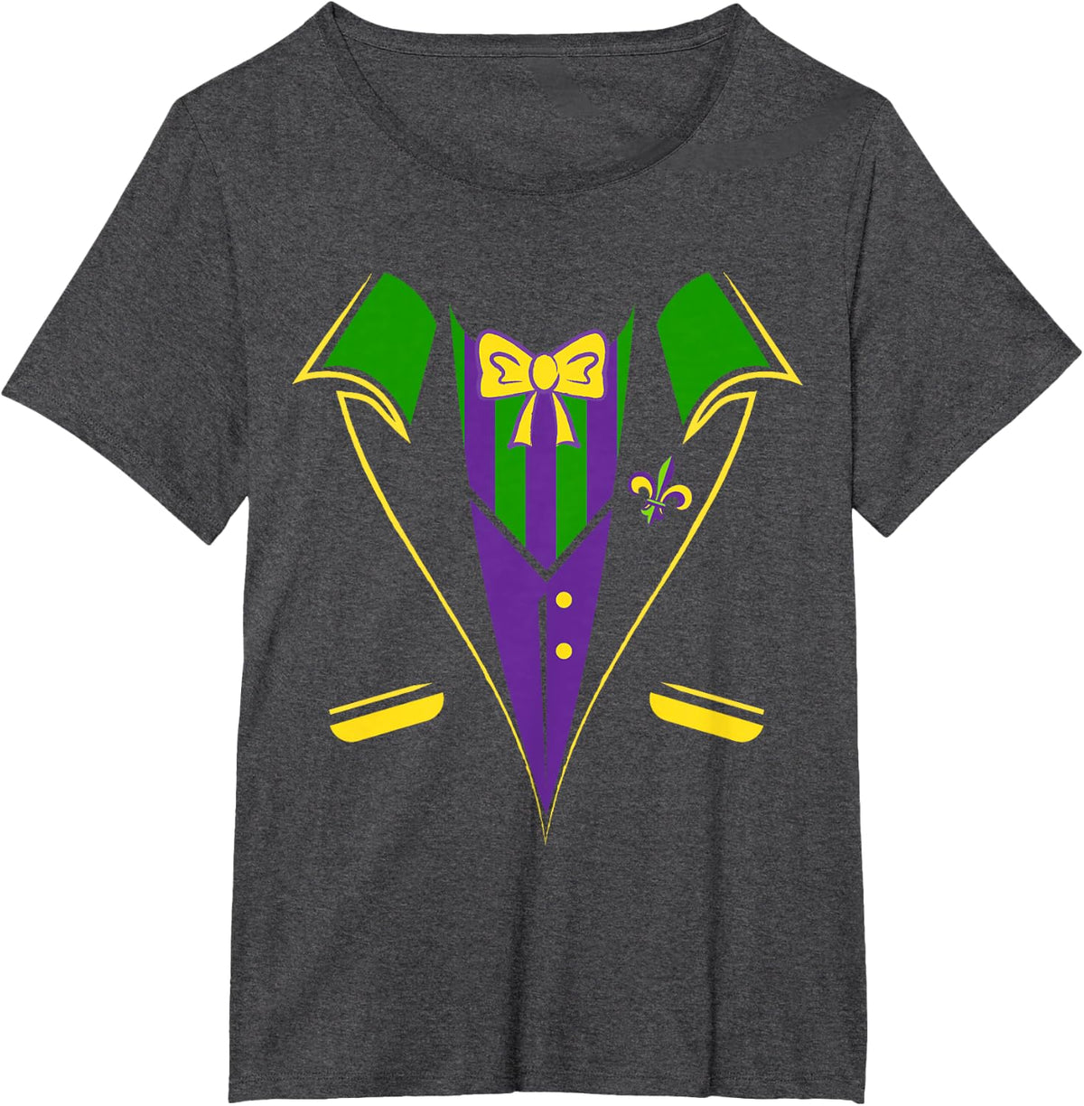 Mardi Gras Costume Tuxedo Carnival Parade T-Shirt - Dark Heather Grey