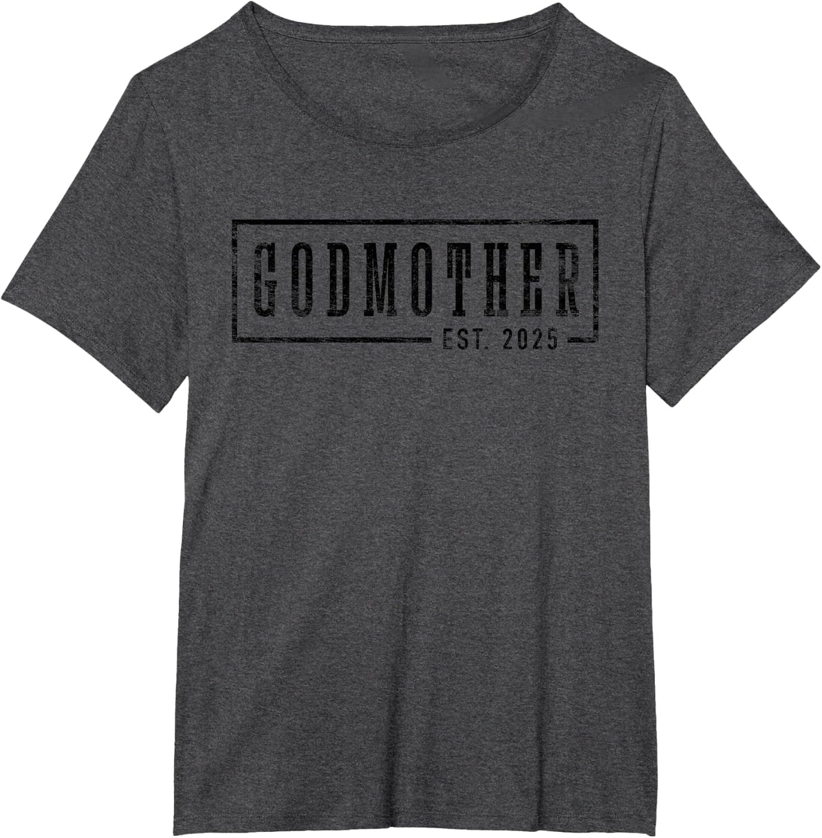 Godmother 2025 Godmother To Be Gifts Sleek Framed Design T-Shirt - Dark Heather Grey