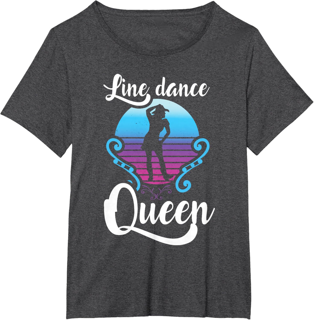 Line Dance Queen Shirt Funny Line Dance Lover Line Dancing T-Shirt - Dark Heather Grey