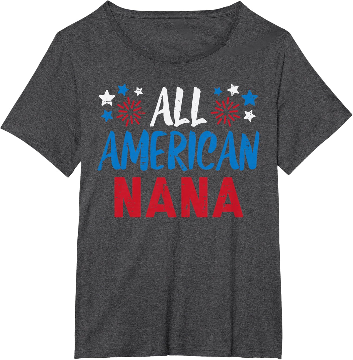 All American Nana Grandma 4th July Matching Family Patriot T-Shirt - Dark Heather Grey