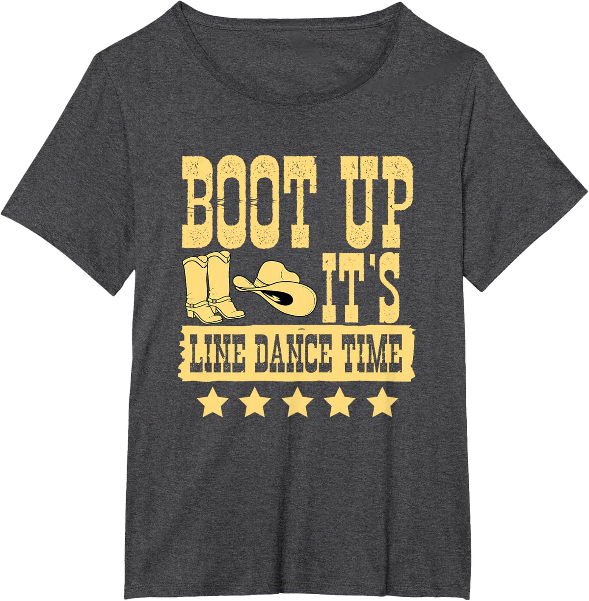 Line Dancing - Country Western Line Dancer T-Shirt - Dark Heather Grey