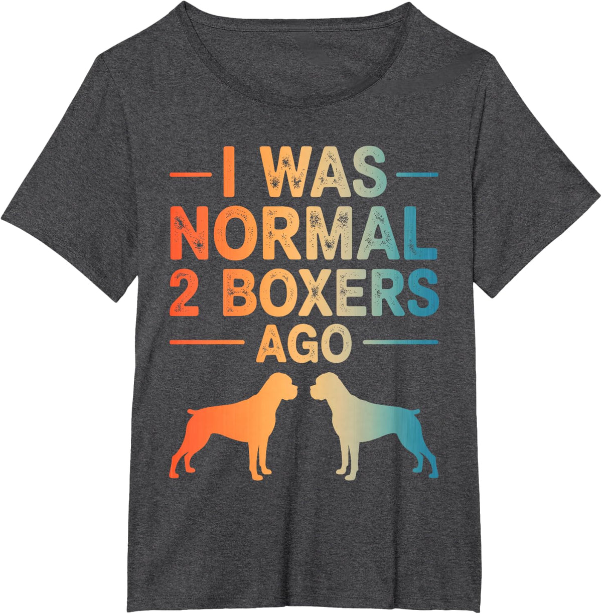 Funny Boxer Dog Art for Men Women Boxer Dog Owner Boxer T-Shirt - Dark Heather Grey