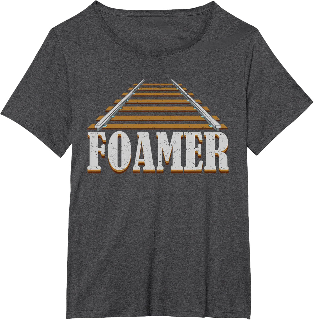 Trainspotter Train Gift Funny Railroad Train Foamer T-Shirt - Dark Heather Grey