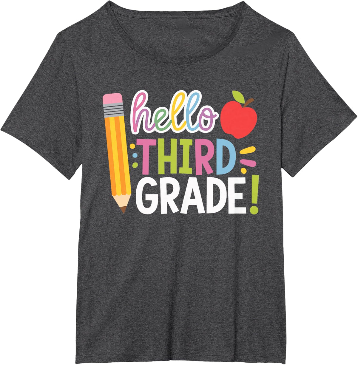Hello Third Grade Teacher T-Shirt - Dark Heather Grey