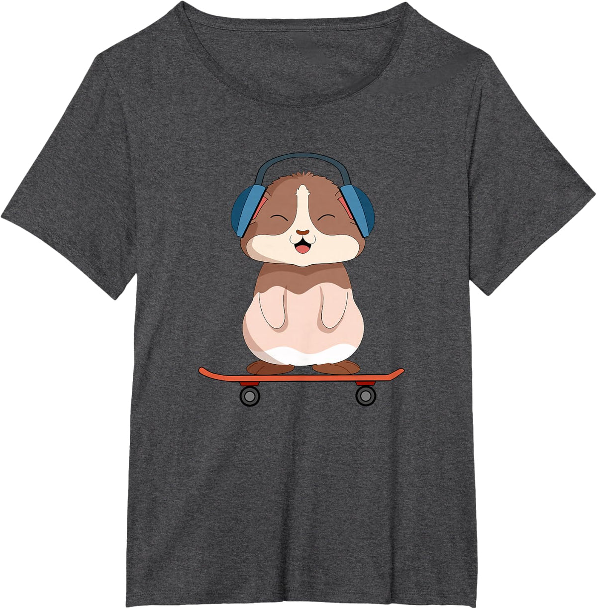 Guinea Pig Skateboard Rodent Pet Headphones Skate Lover Gift T-Shirt - Dark Heather Grey
