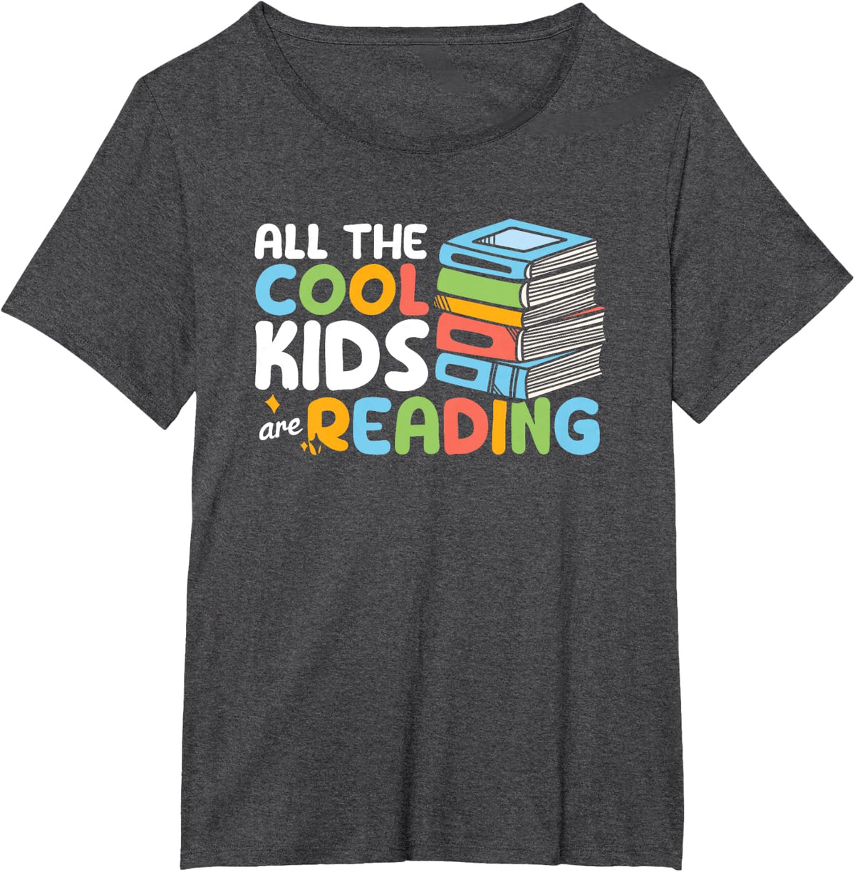 All The Cool Kids are Reading Book Reading Teacher School T-Shirt - Dark Heather Grey