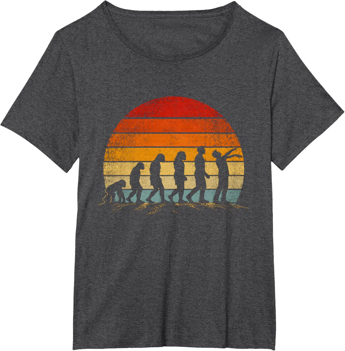 Human to Zombie Evolution Vintage Halloween Funny Costume T-Shirt - Dark Heather Grey