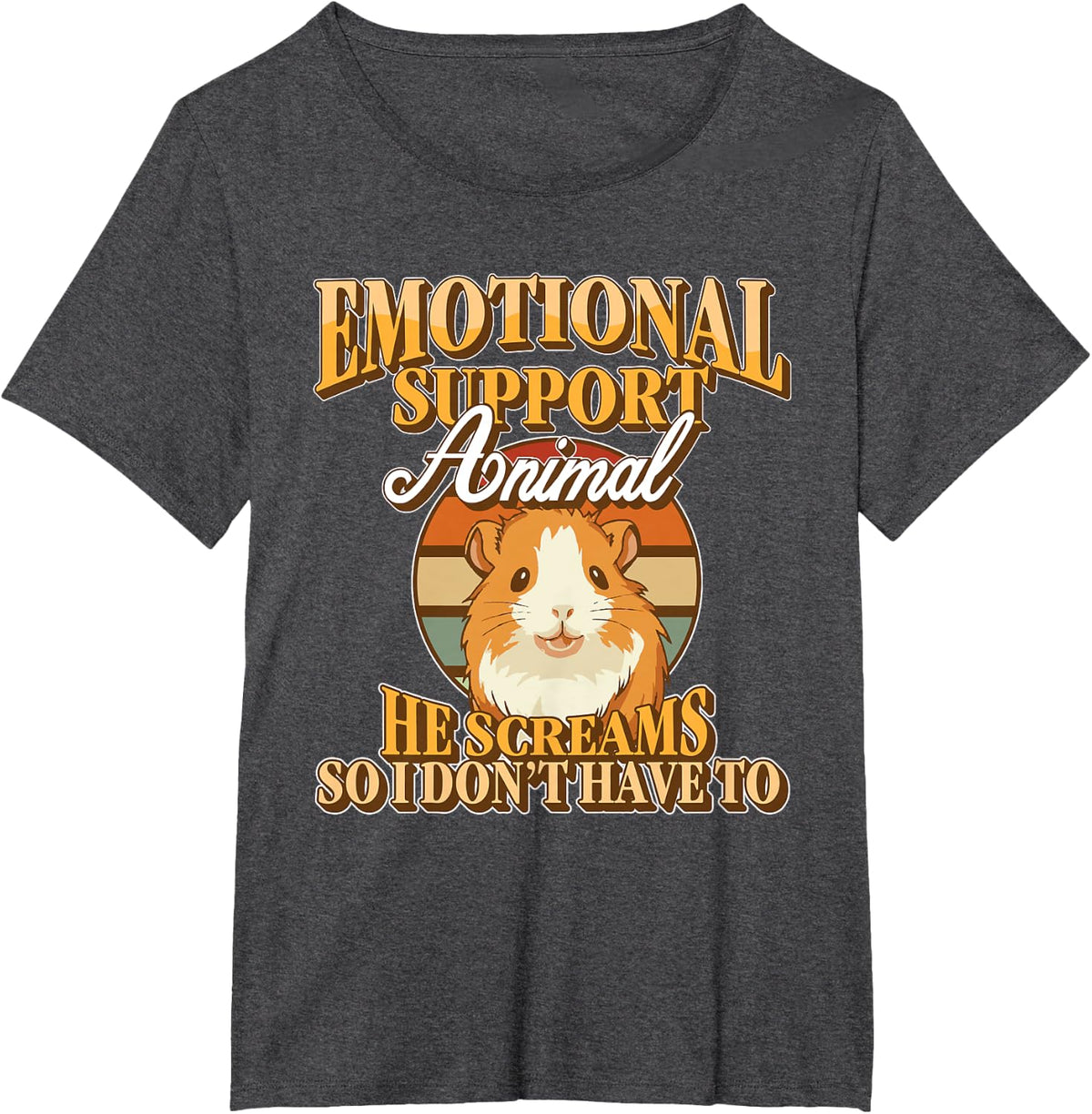 Emotional Support Animal Guinea Pig T-Shirt - Dark Heather Grey
