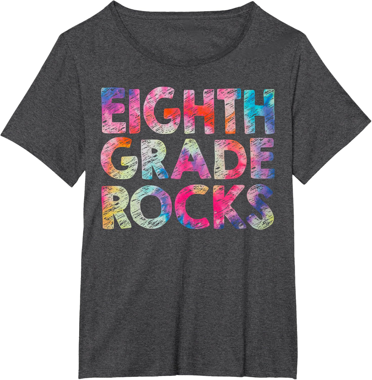 8th Eighth Grade Rocks Teacher Tie dye Back To School T-Shirt for Men Women Girls Kids - Dark Heather Grey