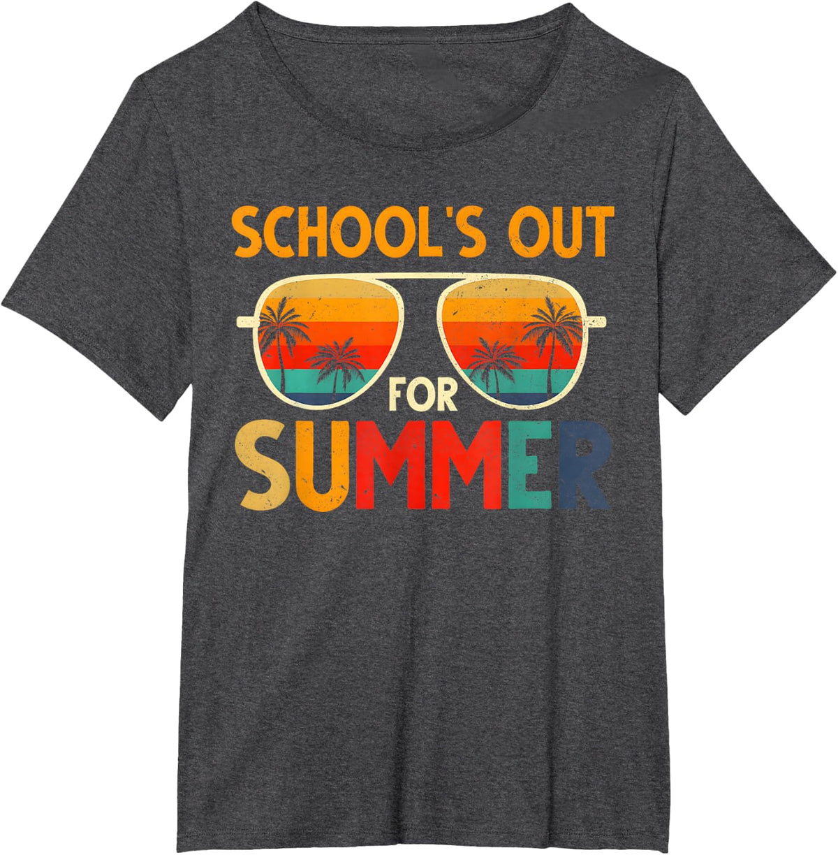 Retro Schools Out for Summer Last Day of School Teacher Boys T-Shirt - Dark Heather Grey