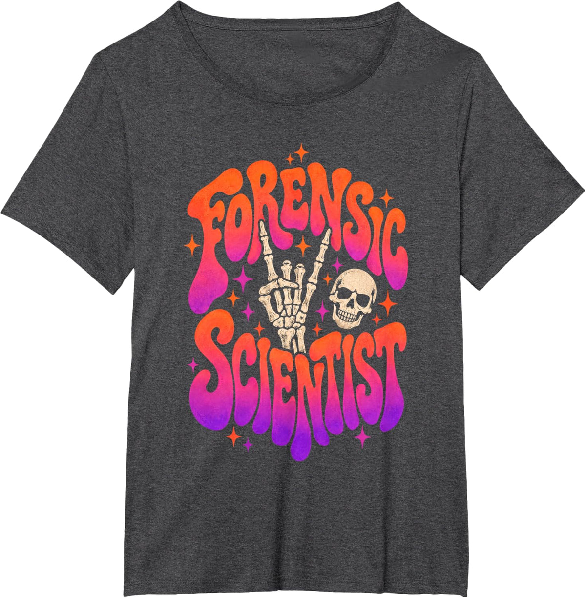 Forensic Scientist Skeleton Hand T-Shirt - Dark Heather Grey